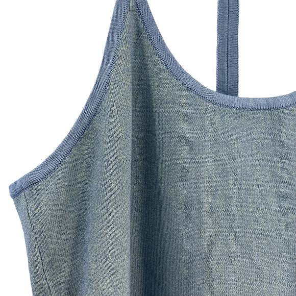 WAYF Blue '98 Alicia T-strap Knit Bodysuit V Neck Oasis Tank Top/Cami Size: 3x - Picture 5 of 9